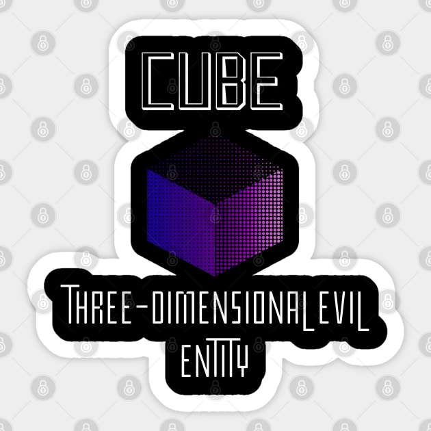 Cube Three dimensional evil entity Sticker by DystoTown